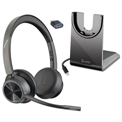 Poly Voyager 4320 UC Hi-Fi Stereo Bluetooth Headset w/Charging