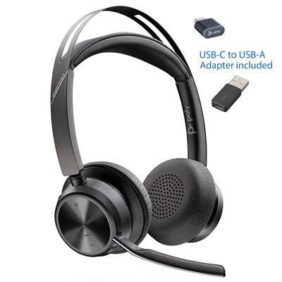 Poly Voyager Focus2 UC Stereo Bluetooth Headset w/ANC, No Charge